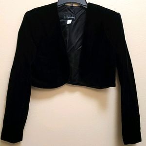Long sleeve black velvet jacket